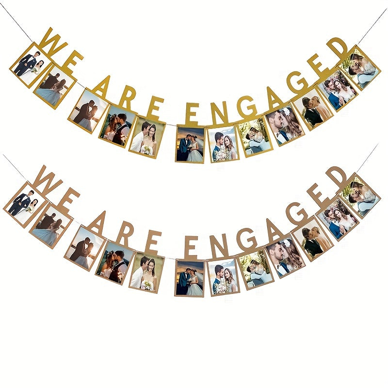We Are Engaged Wedding Party Photo Frame Pull Flag - Decoration Supplies