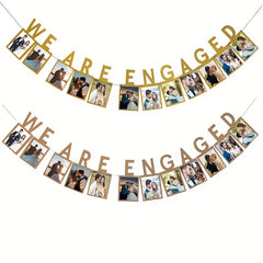 We Are Engaged Wedding Party Photo Frame Pull Flag - Decoration Supplies