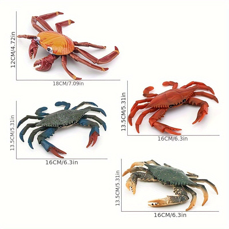 Solid Red Crab Sand Crab Marine Life Model Simulation Animal Toy