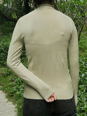 Versatile Knit Sweater Casual High Neck Long Sleeve Sweater Women's Clothing