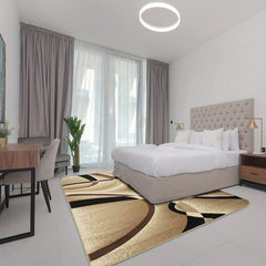 Persian Geometry Beige Abstract Area Carpet Living Room Kitchen Mat
