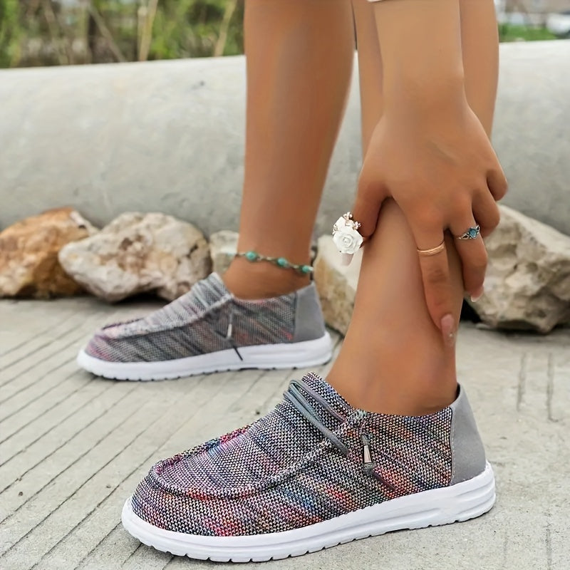 Casual Flat Sneakers Lightweight Slip On Walking Shoes