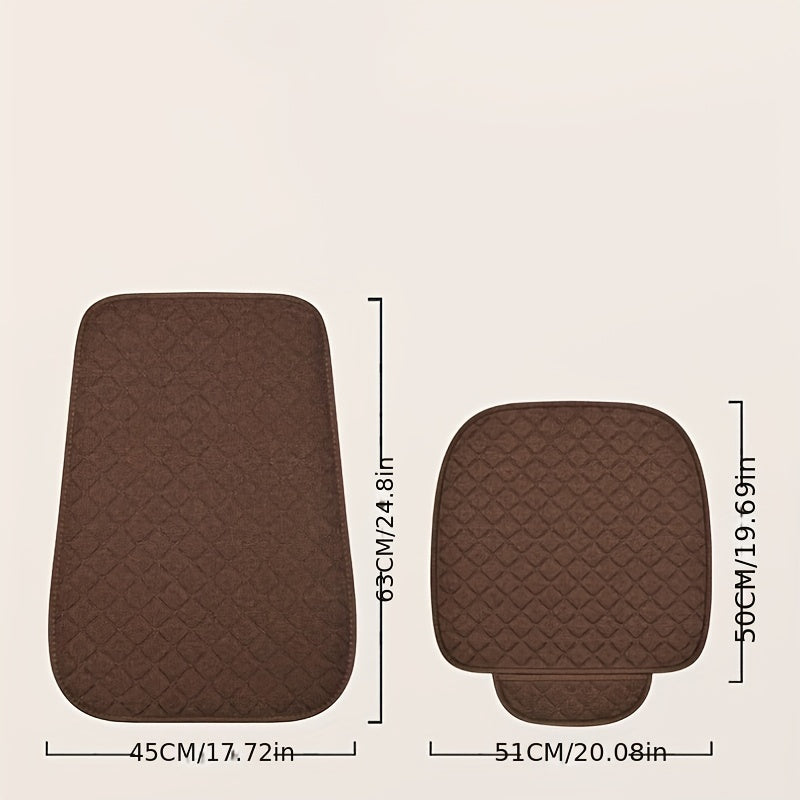 Flax Car Seat Cover Protector Linen Front Rear Back Cushion Pad Mat