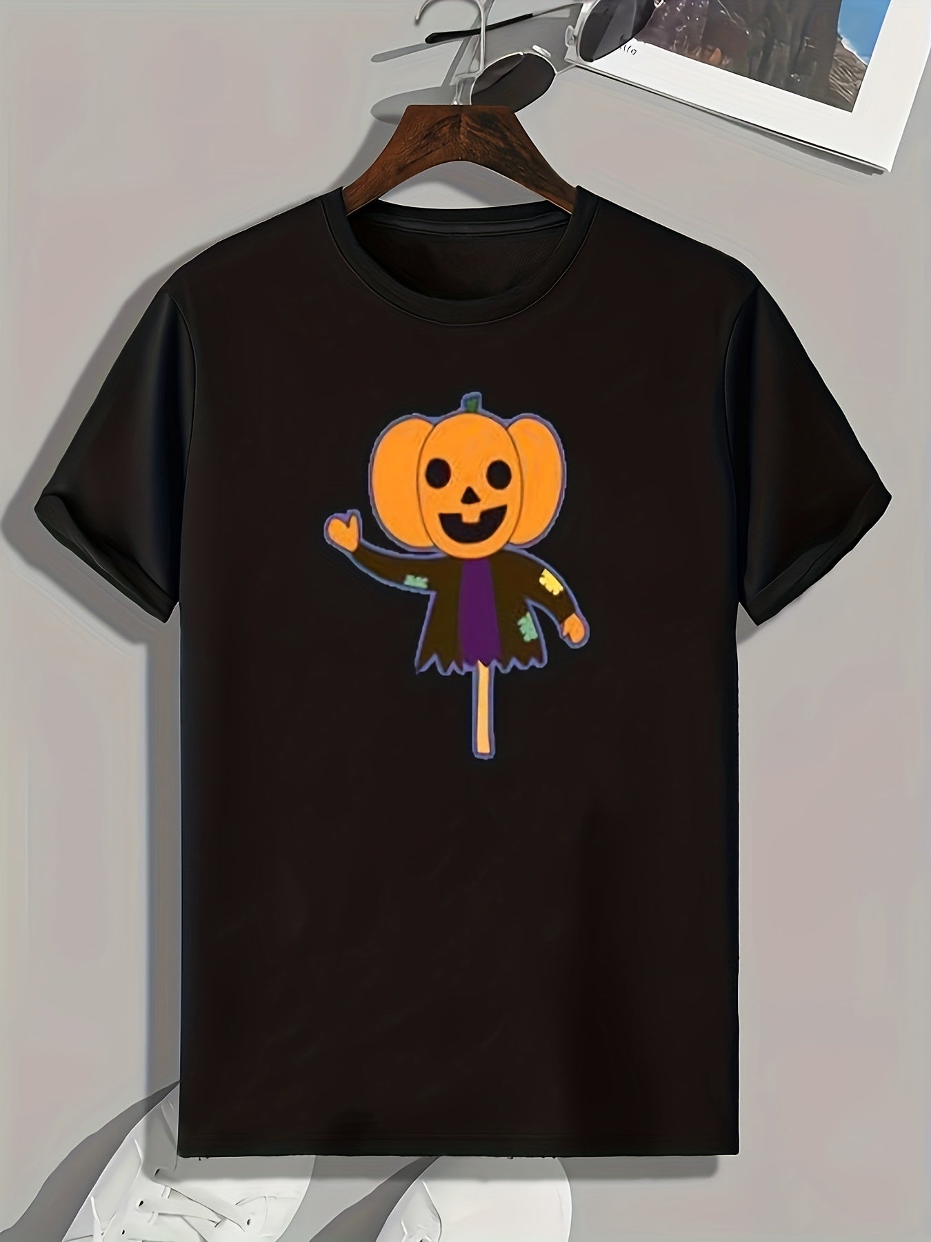 Halloween Pumpkin Print Men's Graphic T shirt Casual Comfy Tees