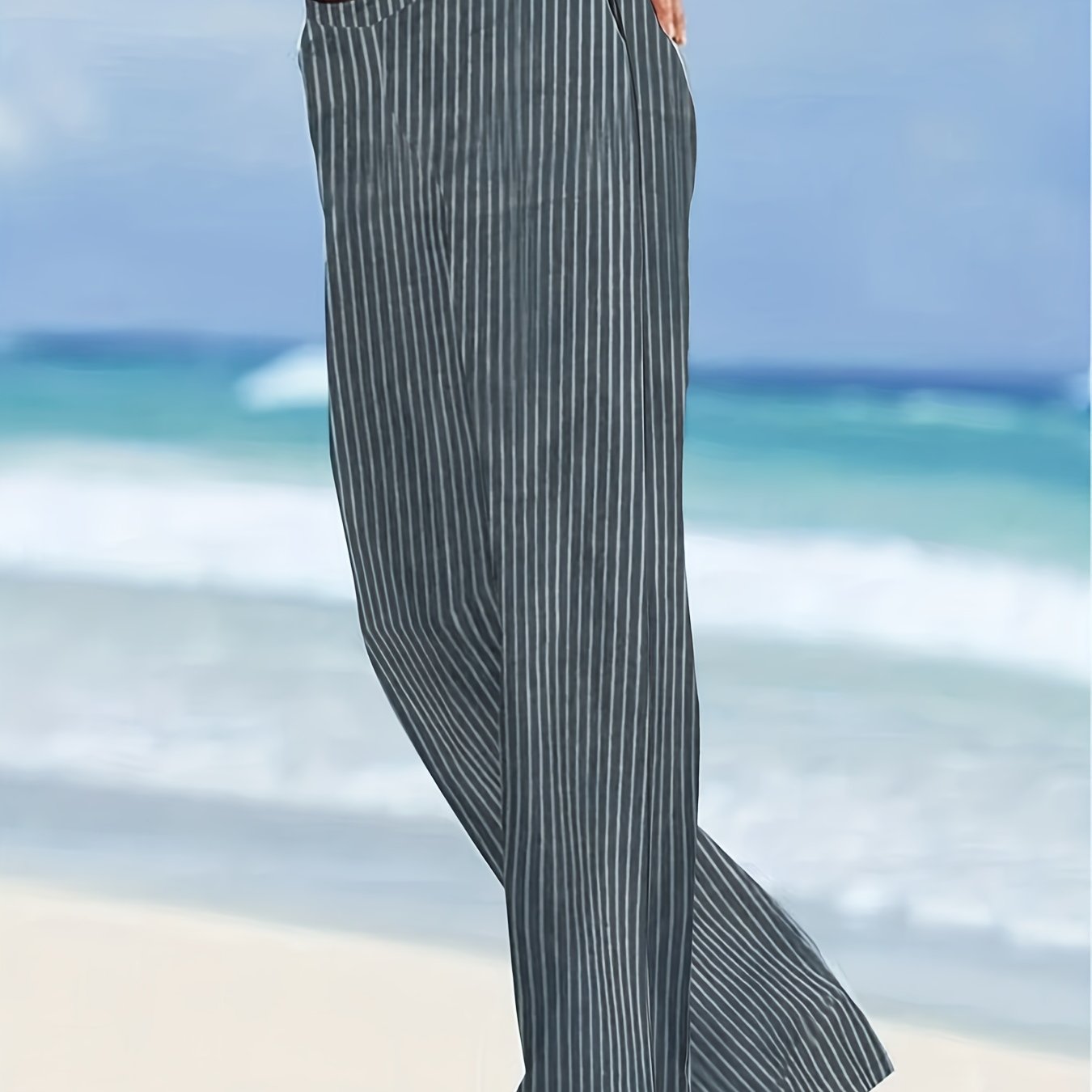 Striped Straight Leg Pants for Women