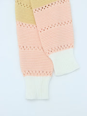 Colorblock Hollow Out Casual Sweater