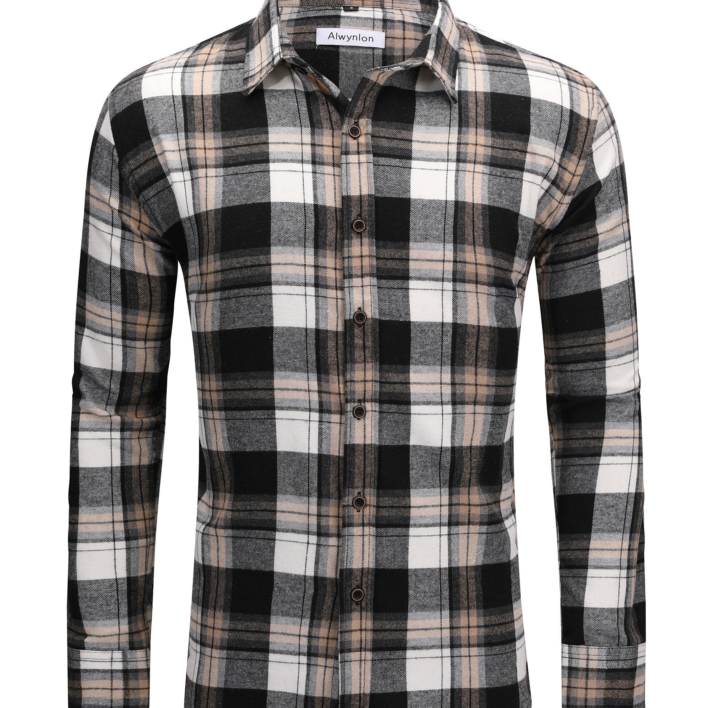 Men's Plaid Flannel Button Up Shirt