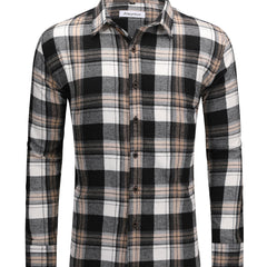 Men's Plaid Flannel Button Up Shirt