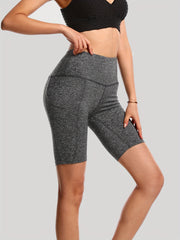 High Waist Pocket Yoga Workout Shorts Hip Lifting Running Fitness