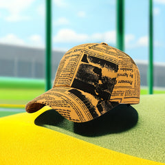 Newspaper Printed Baseball Cap Vintage Hat