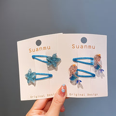 2pcs Mermaid Hair Clip Star Dolphin Hair Clip Headwear