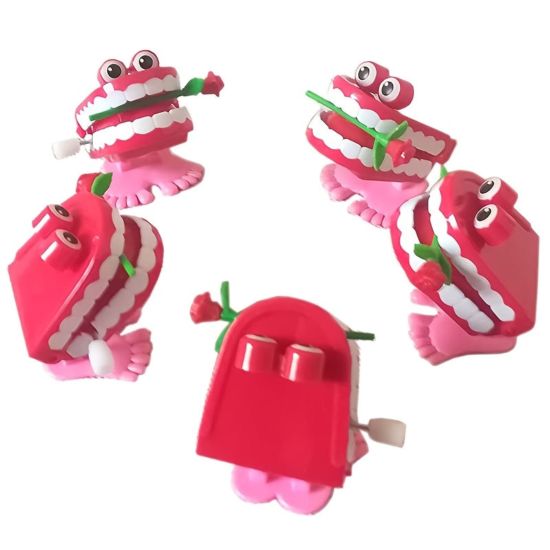 Jumping Teeth Wind Up Toy Fun Novelty Teeth Winding Eyes Jumping Toys