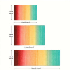 1pc Abstract Rainbow Laundry Rug Mat Kitchen Floor Hallway Entrance Rug