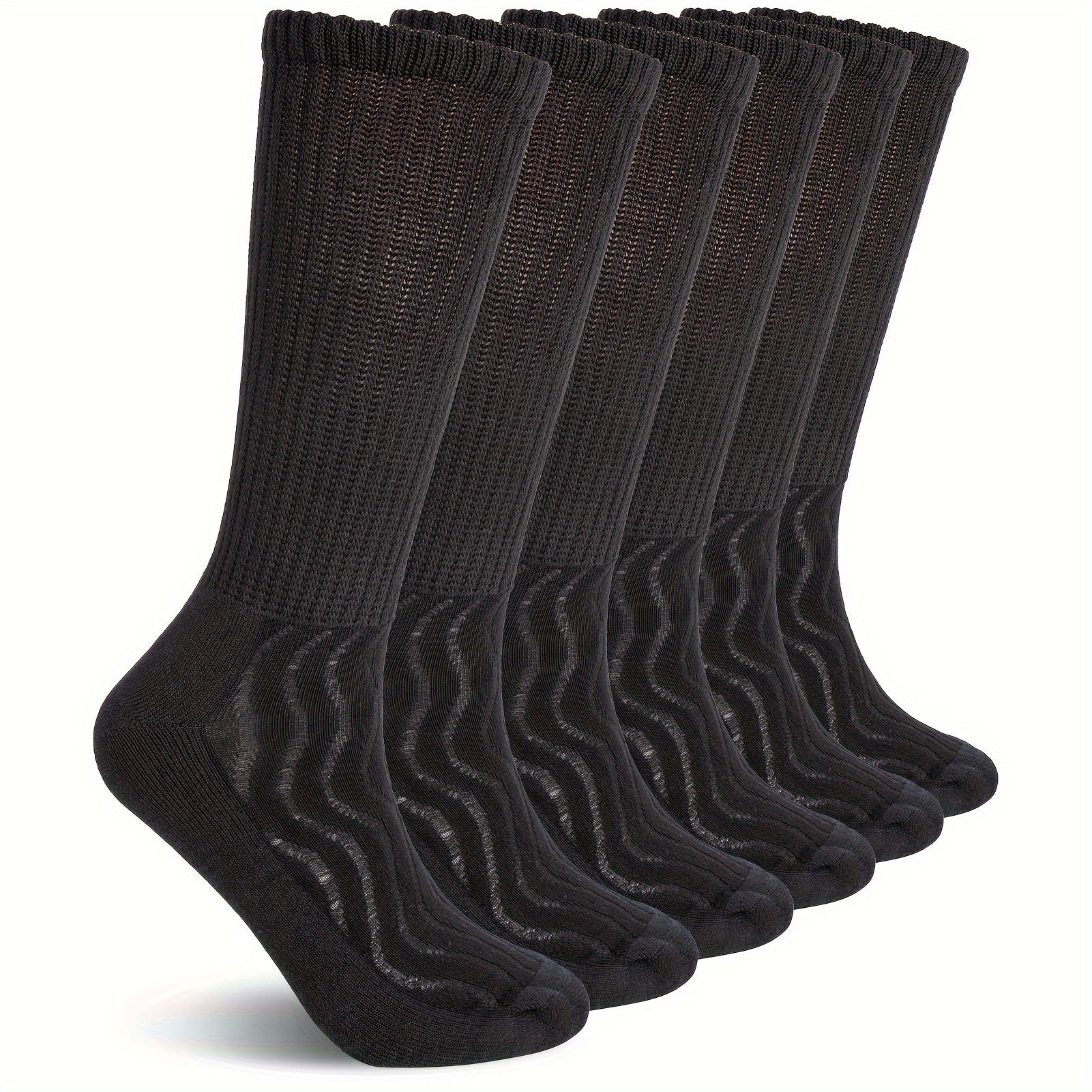 6 Pairs Bamboo Non Binding Diabetic Socks Breathable Seamless Toe Stocking