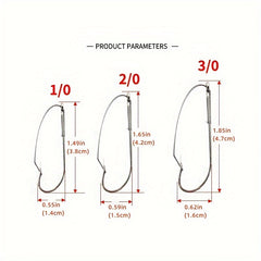 10pcs Weedless Fishing Hooks Carbon Steel Single Hook Soft Worm Bait