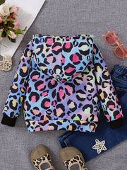 Luminous Gradient Leopard Print Hooded Sweatshirt for Party