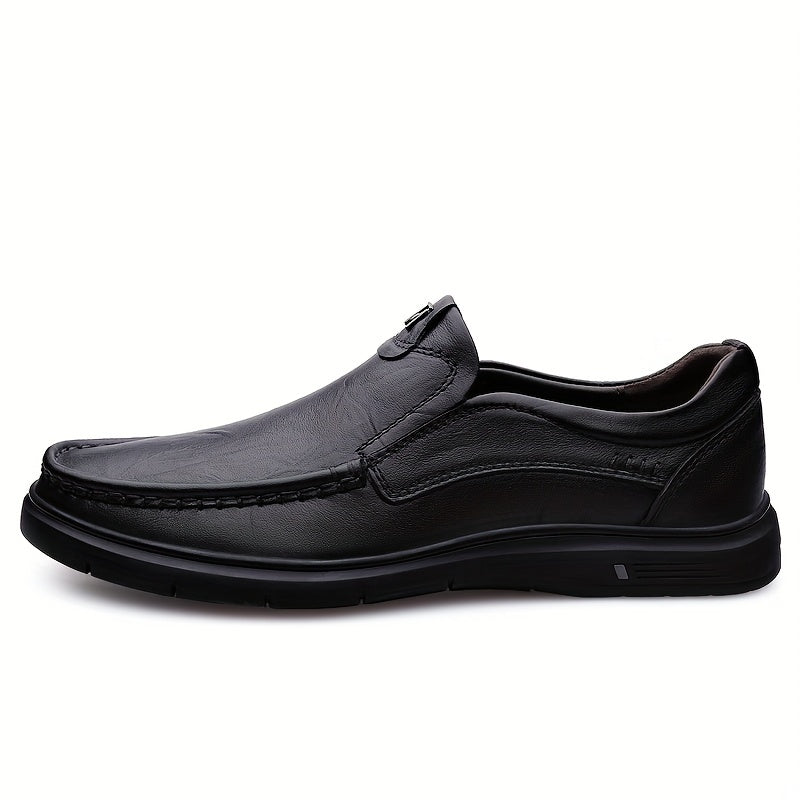 CLOHOO Leather Bit Loafers Casual Slip On Flat Shoes Men's Footwear