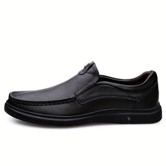 CLOHOO Leather Bit Loafers Casual Slip On Flat Shoes Men's Footwear