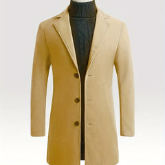 Men's Classic Trench Coat for Fall Winter Business