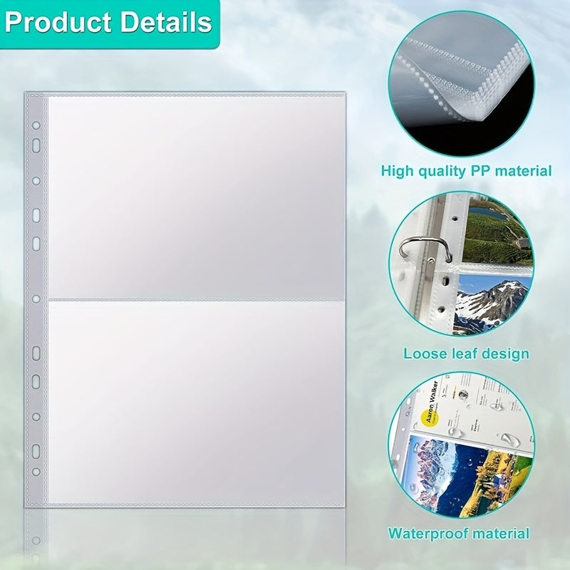 10 Packs A5 Photo Pockets for Ring Binder Albums