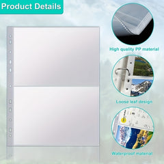 10 Packs A5 Photo Pockets for Ring Binder Albums