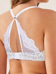 Sexy Leopard Print Lace Underwire Bra Push Up Padded Bow Bralette