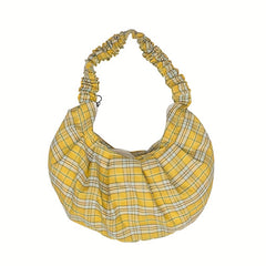Plaid Pattern Crossbody Bag Dumpling Shoulder Bag