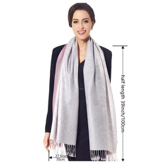 Leopard Paisley Jacquard Scarf Tassel Gradient Cotton Shawl