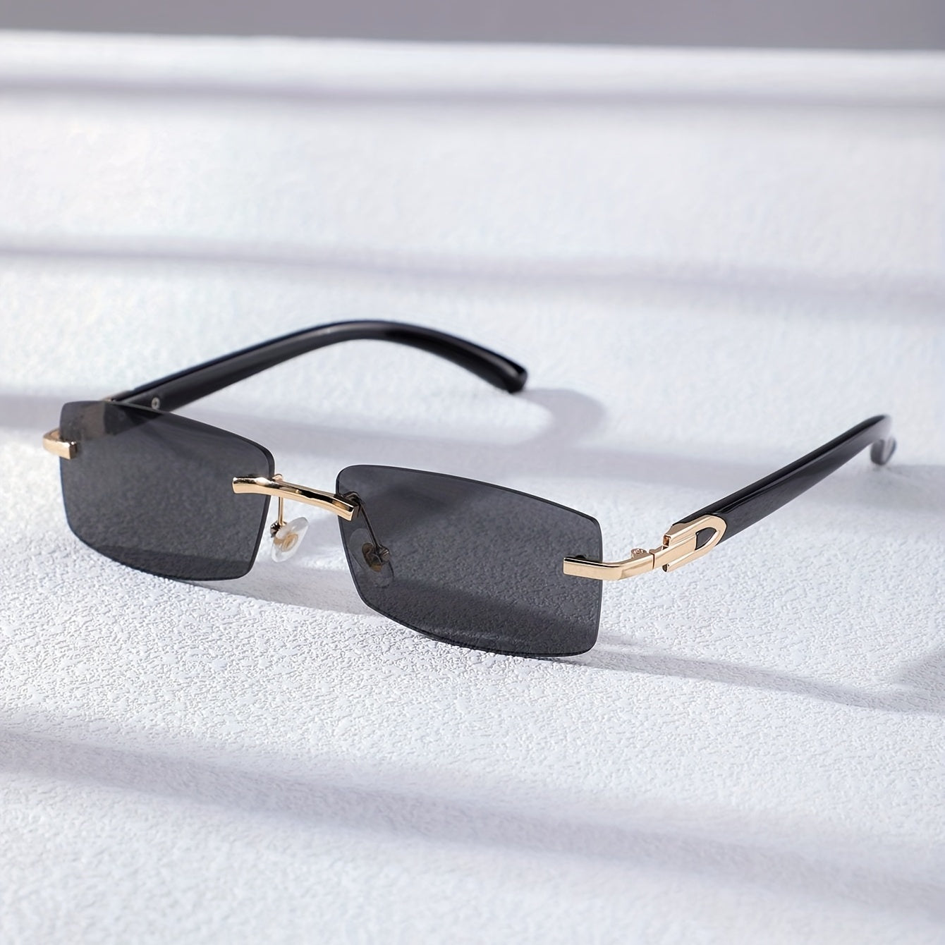 Gradient UV400 Rimless Sunglasses for Women Men