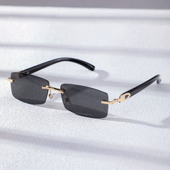 Gradient UV400 Rimless Sunglasses for Women Men