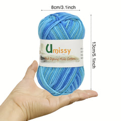 2pcs 50g Melange Yarn & Needles, Fancy Yarn Thread Mix Colors For Hand Knitting