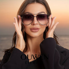 OUWEN Polarized Aviator Sunglasses Large Lentes De Sol Muje 87247
