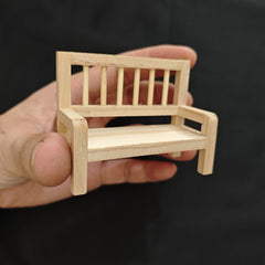 Wooden Backrest Chair Dollhouse Furniture Micro Scale Home Decor DIY