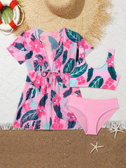 Girls Sweet 3pcs Swimsuits Set For Summer Beach