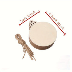 10pcs Wooden DIY Christmas Decorations With Hemp Rope