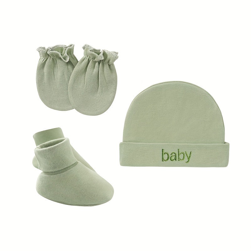 3 Piece Infant Baby Girl Gift Set Soft Hat Socks & Gloves