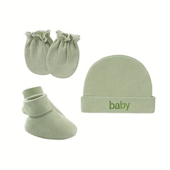 3 Piece Infant Baby Girl Gift Set Soft Hat Socks & Gloves