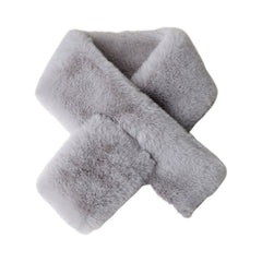 Rabbit Fur Scarf Unisex Autumn Winter Plush Neckwear Thick Warm Double-sided