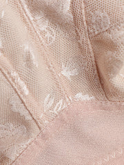 Floral Jacquard Mesh Seamless Bra Plus Medium Stretch Bra