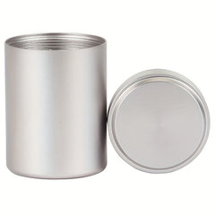 Silvery Airtight Aluminum Herb Stash Metal Sealed Can Tea Jar