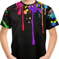 Colorful Paint 3D Print Boys T-Shirt Short Sleeve Tee