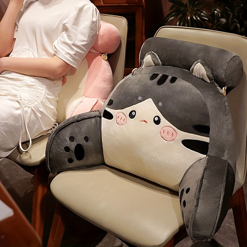 Cat Plush Cushion Sofa Waist Support Pillow Nap Doll Toy