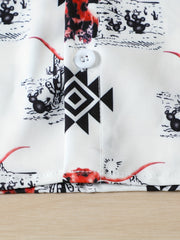 Boys Bull Print Shirt Summer Kids Clothes