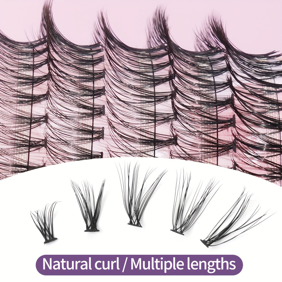 280pcs Fishtail Grafting Eyelashes 8-16mm 20P Thick Fluffy Cluster False Lashes