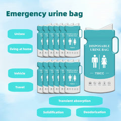24pcs Disposable Urinal Bags 750ML Unisex Emergency Travel Pee Bag