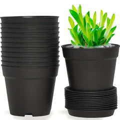 Small Plastic Plant Pots with Saucers for Flowers Succulents Seed Start