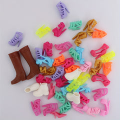 Doll Shoe Accessories Set - 7pcs/10pcs Colorful High Heels Sandals Flats Boots