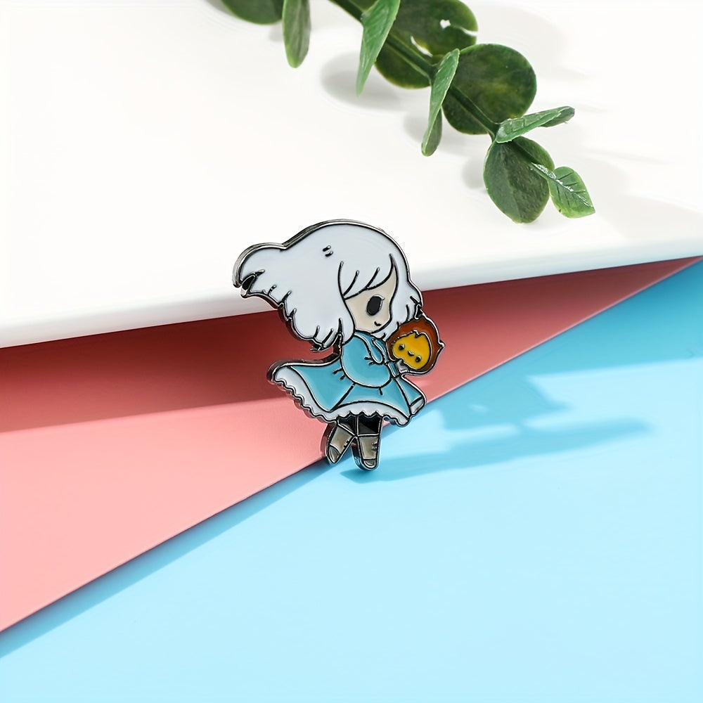 1pc 2pcs Girl Flame Enamel Brooch for Wallet Clothing