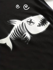 Boys Luminous Fishbone Pajamas Set Short Sleeves Tops & Bottoms