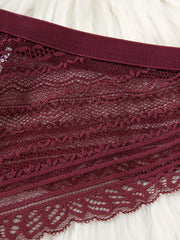 2 Pack Plus Size Lace Trim Breathable Briefs Set